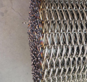316L roestvrij staaltransportband Vlak Flex Belt Chain Link Mesh