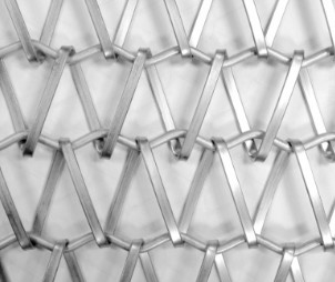 316L roestvrij staaltransportband Vlak Flex Belt Chain Link Mesh