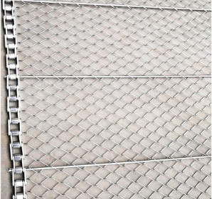 Aangepaste Voedselindustrie Diamond Mesh Steel Plate Conveyor Belt