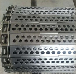 Geperforeerd 430 Roestvrij staal Chip Conveyor Chain Plate Belt