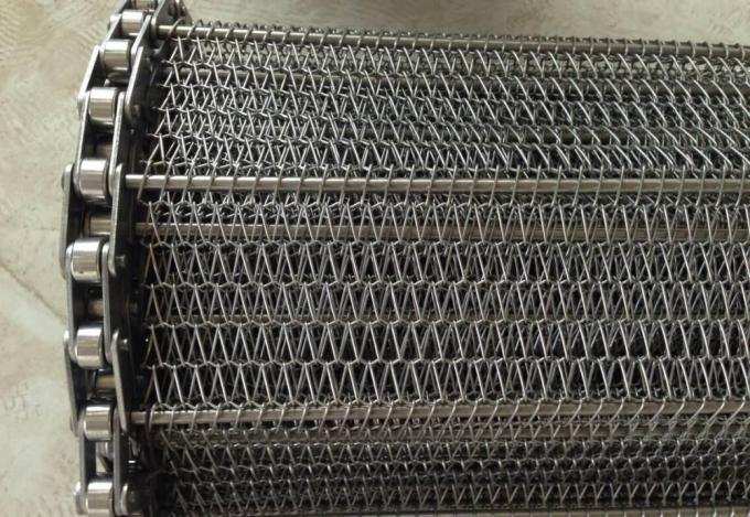 400mm 500mm Metaaldraad Mesh Conveyor Flat Flex Belt met Ketting 3