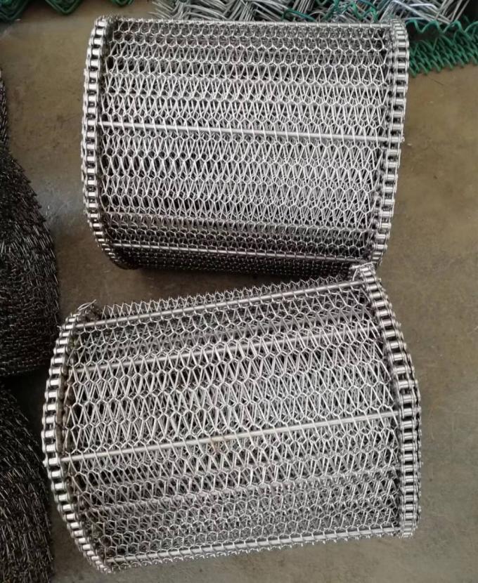 400mm 500mm Metaaldraad Mesh Conveyor Flat Flex Belt met Ketting 5